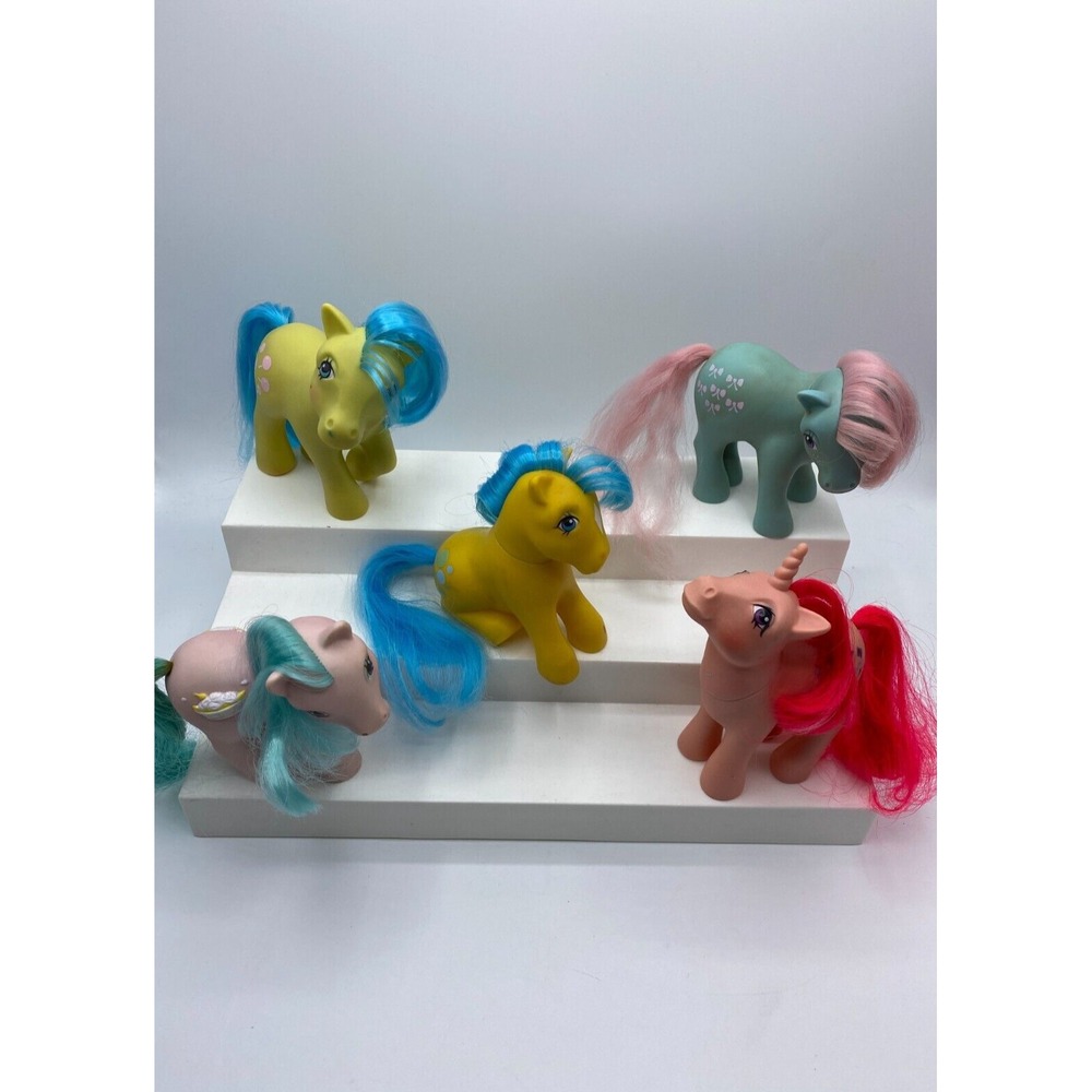 Vtg HASBRO MY LITTLE PONY HORSE Bubbles, Tootsie, Bowtie, Sky Flier + Lot of 5